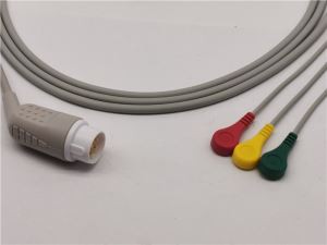 Compatible ph ECG Cable Leadwires 3 Leads Snaps